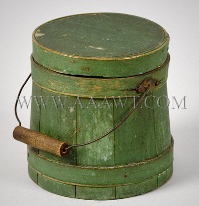 Small Bail-Handle Sugar Bucket
Original Green Paint
Late 19th Century, entire view